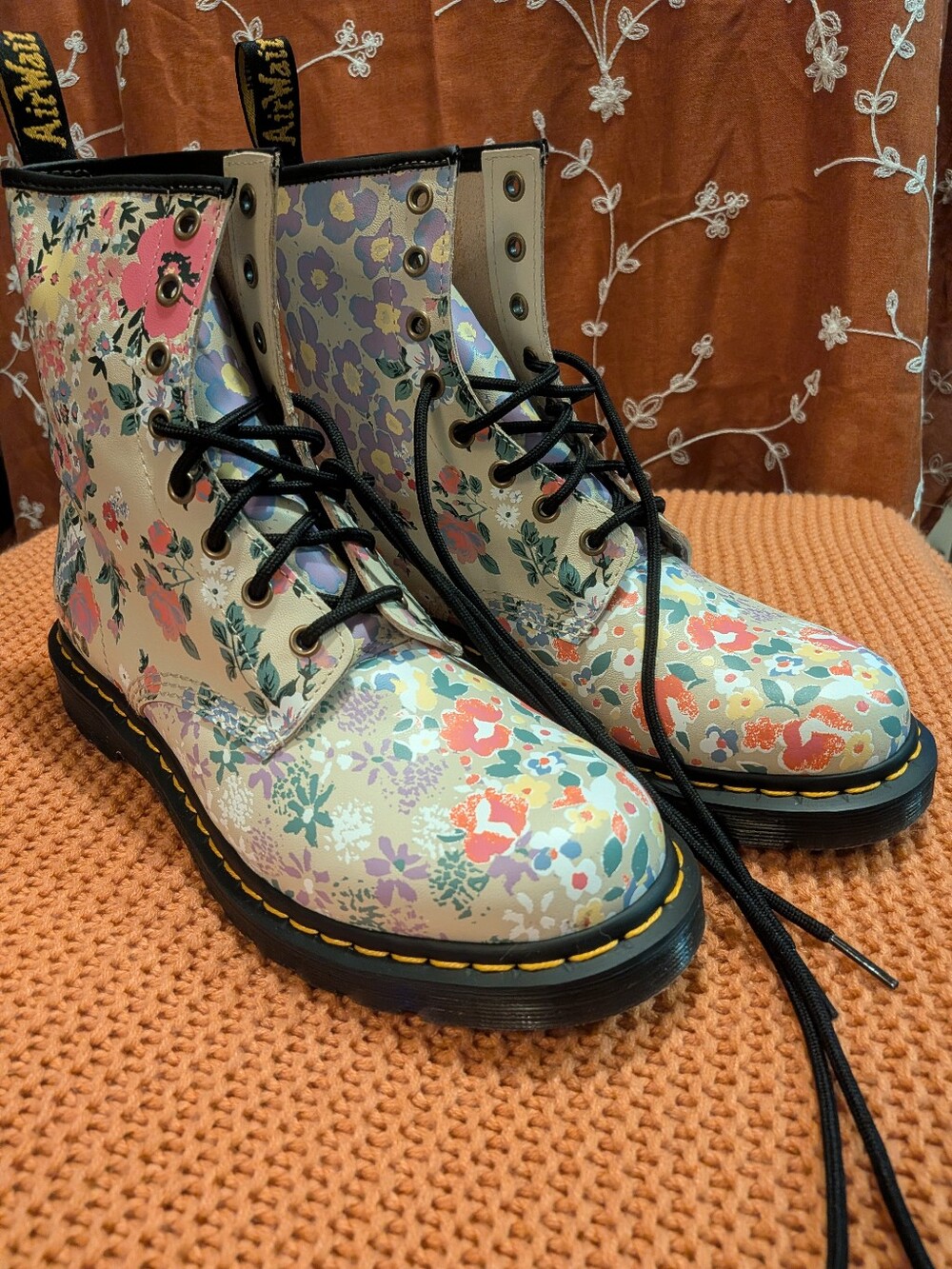Doc Martens 1460 Floral Mash-Up Boots - Picture 1 of 8